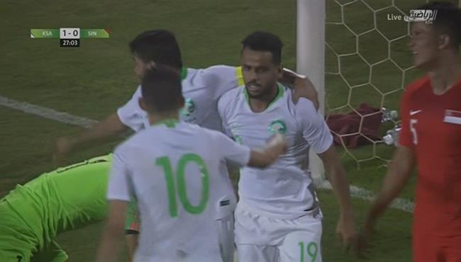 هدف السعودية الاول في مرمى سنغافورة بتصفيات اسيا لكاس العالم