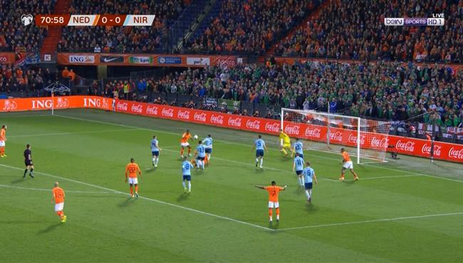 دقيقه مرعبه لهولندا علي مرمي ايرلندا الشمالية بتصفيات امم اوروبا