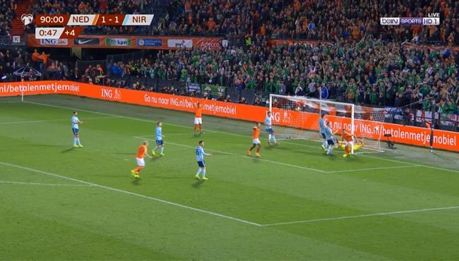 هدف هولندا الثاني في مرمي ايرلندا الشمالية تصفيات امم اوروبا دي يونج