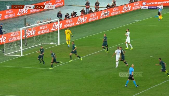هدف ايطاليا الاول في مرمى اليونان بتصفيات امم اوروبا