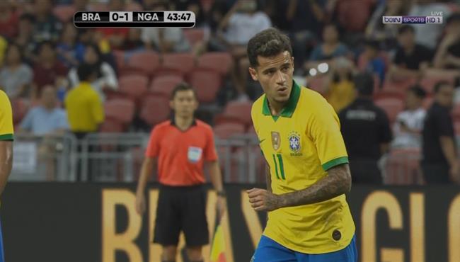 كوتينيو كاد ان يسجل هدف رائع امام نيجيريا