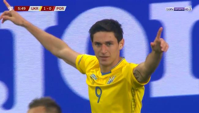 هدف اوكرانيا الاول في مرمي البرتغال بتصفيات امم اوروبا