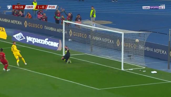 هدف اوكرانيا الثانى في مرمي البرتغال بتصفيات امم اوروبا