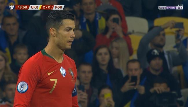 حارس مرمى اوكرانيا يحرم كريستيانو رونالدو من تسجيل هدف رائع بتصفيات امم اوروبا