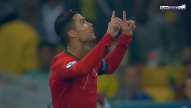 هدف كريستيانو رونالدو فى مرمى اوكرانيا بتصفيات امم اوروبا