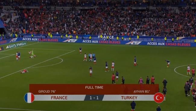 ملخص مباراة فرنسا وتركيا 1 1 تصفيات امم اوروبا