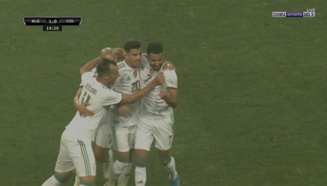 هدف رياض محرز الاول الرائع في مرمى كولومبيا