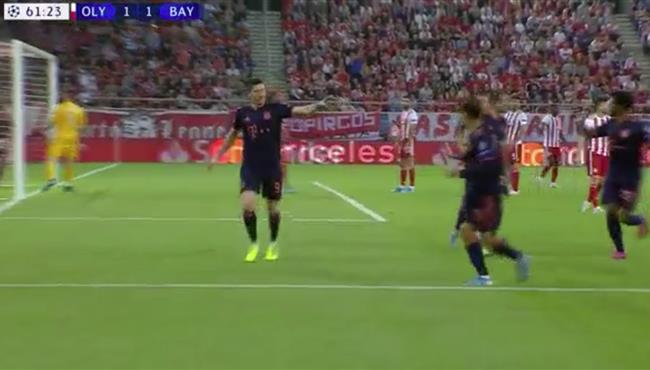 اهداف مباراة بايرن ميونخ واولمبياكوس 3 2 دوري ابطال اوروبا