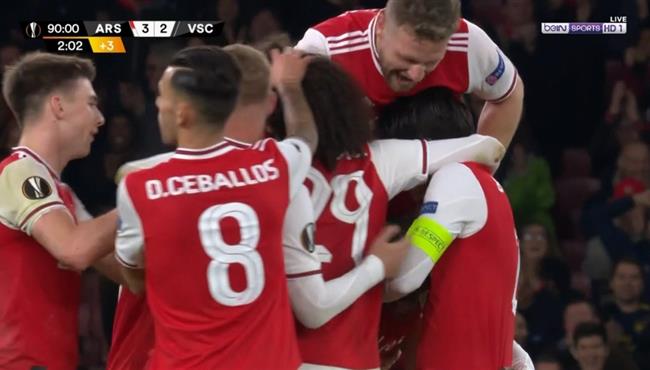 اهداف مباراة ارسنال وفيتوريا جيماريش 3 2 الدوري الاوروبي