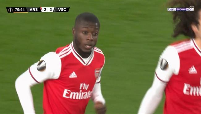 هدف بيبي الرائع في مباراة ارسنال فيتوريا جيمارايش بالدوري الاوروبي