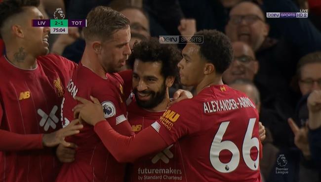 هدف محمد صلاح في مرمى توتنهام بالدوري الإنجليزي
