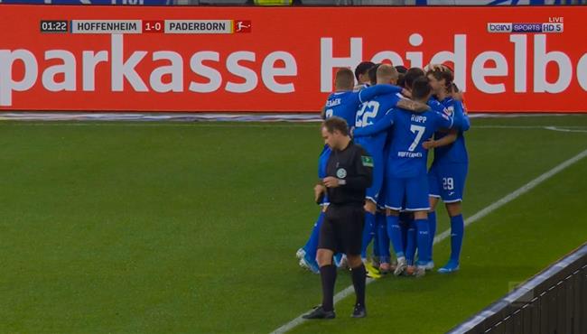 هدف عالمي في مباراة هوفنهايم وبادربورن بالدوري الالماني