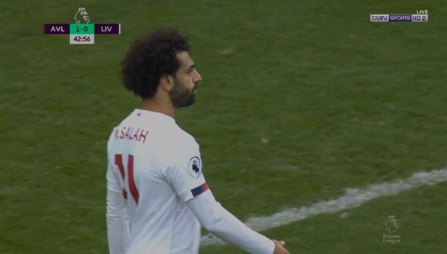 محمد صلاح يهدر هدف محقق امام استون فيلا بالدوري الانجليزي