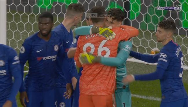 بين فوستر يهنئ كيبا على إنقاذ أسطوري لرأسيته في الثانية الأخيرة من مباراة تشيلسي وواتفورد