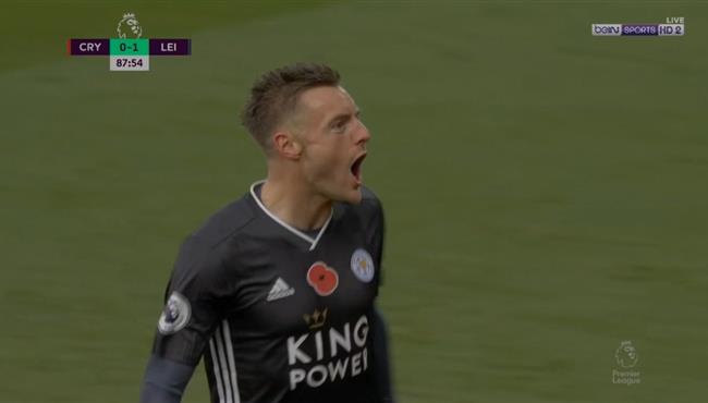 احتفال فاردي الكوميدي بعد هدفه في مرمي كريستال بالاس