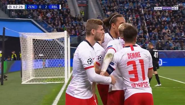 اهداف مباراة لايبزيج وزينيت 2 0 دوري ابطال اوروبا