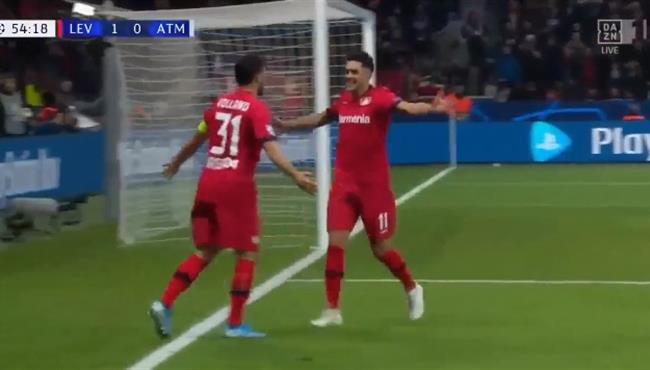 اهداف مباراة اتلتيكو مدريد وباير ليفركوزن 2 1 دوري ابطال اوروبا