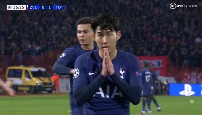 سون يعتذر لجوميز بعد تسجيله هدف امام النجم الاحمر في دوري ابطال اوروبا