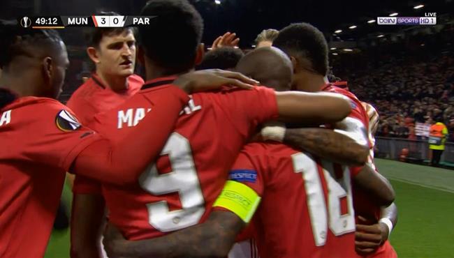 اهداف مباراة مانشستر يونايتد وبارتيزان 3 0 الدوري الاوروبي