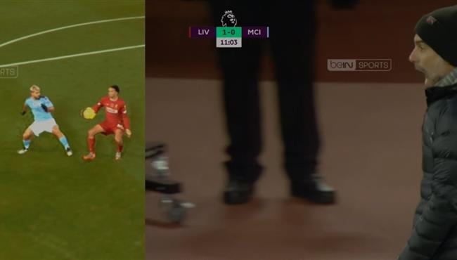 لمسة يد مثيرة للجدل على ارنولد في مبارة مانشستر سيتي وليفربول ورد فعل جوارديولا