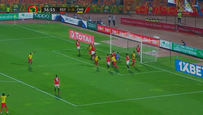 هدف تعادل الكاميرون الاوليمبي مع مصر 1 1 كاس امم افريقيا تحت 23 عام