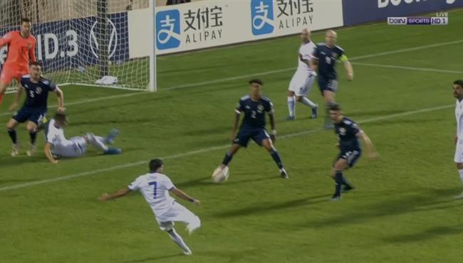 هدف رائع علي الطاير لقبرص امام اسكتلندا في تصفيات امم اوروبا