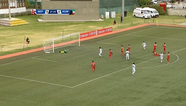 هدف الكويت الاول العالمي في مرمي نيبال 1 0 تصفيات اسيا لكأس العالم