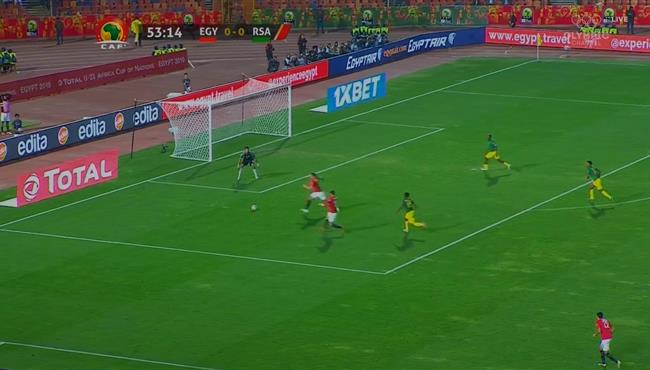 رمضان صبحي كاد ان يسجل هدف مصر الاول في مرمي جنوب افريقيا الاوليمبي