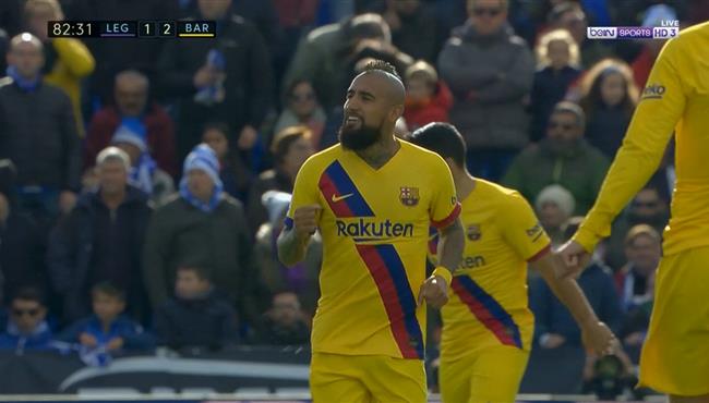 هدف برشلونة الثاني في مرمي ليجانيس في الدوري الاسباني فيدال