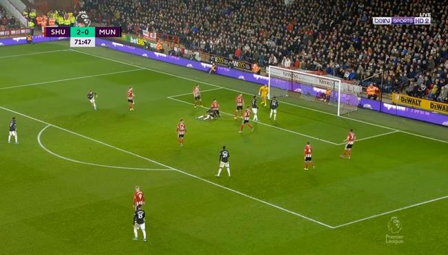 هدف مانشستر يونايتد الاول في مرمي شيفيلد الدوري الانجليزي