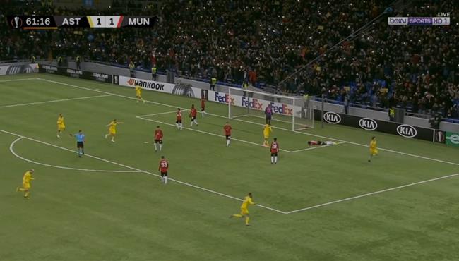 اهداف مباراة مانشستر يونايتد واستانا 1 2 الدوري الاوروبي