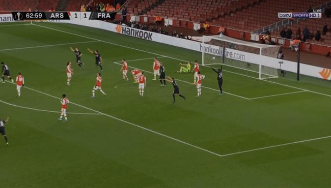 اهداف مباراة ارسنال وفرانكفورت 1 2 الدوري الاوروبي