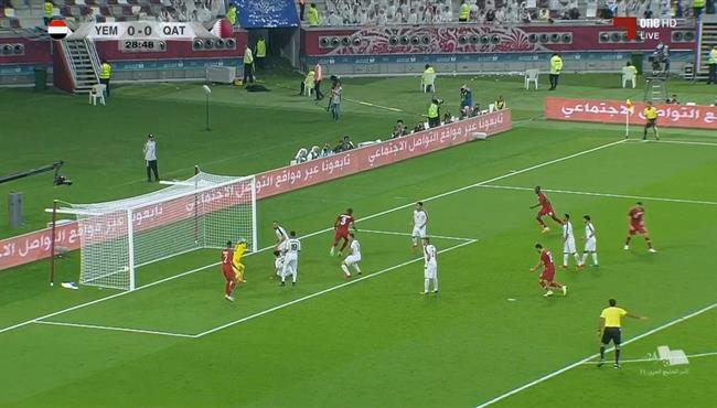 هدف قطر الاول في مرمي اليمن 1 0 كأس الخليج