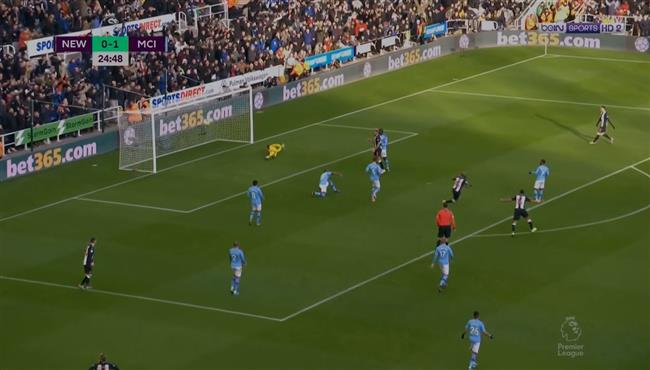هدف تعادل نيوكاسل مع مانشستر سيتى 1 1 الدوري الانجليزى