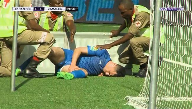 اصابة محمود الونش وخروجه في مباراة الزمالك ومازيمبي