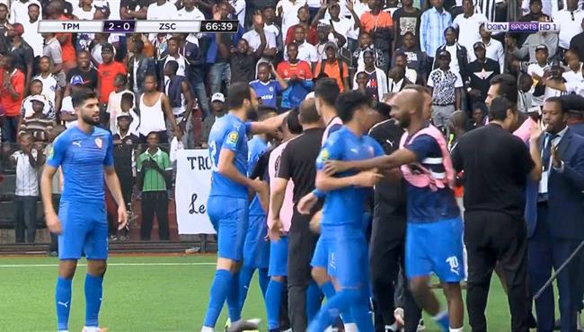 مشاده بين الزمالك ومازيمبي بعد الهدف الثاني في دوري ابطال افريقيا
