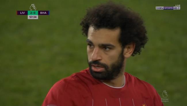 تسديده كوميديه من محمد صلاح في مباراة ليفربول وبرايتون