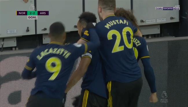 اهداف مباراة ارسنال ونوريتش سيتي 2 2 الدوري الانجليزي
