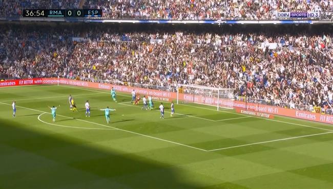 هدف ريال مدريد الاول في مرمي اسبانيول فاران