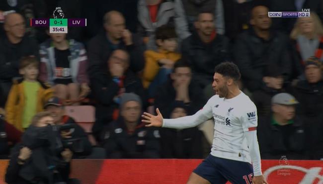 هدف ليفربول الاول في مرمي بورنموث شامبرلين