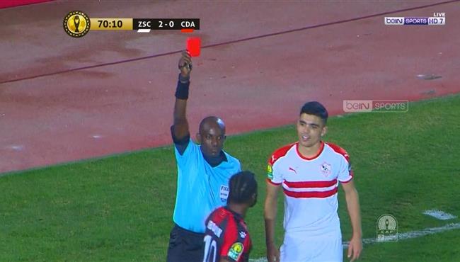 طرد لاعب اول اغسطس امام الزمالك فى دورى ابطال افريقيا