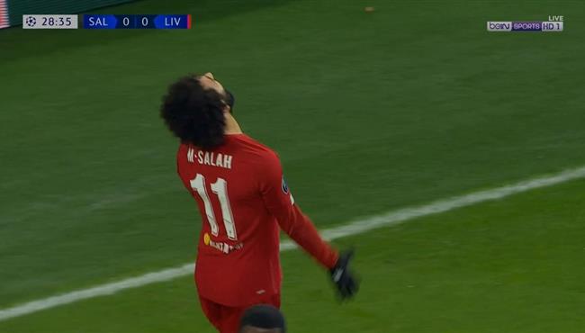 محمد صلاح يهدر هدف محقق امام سالزبورج في دوري ابطال اوروبا