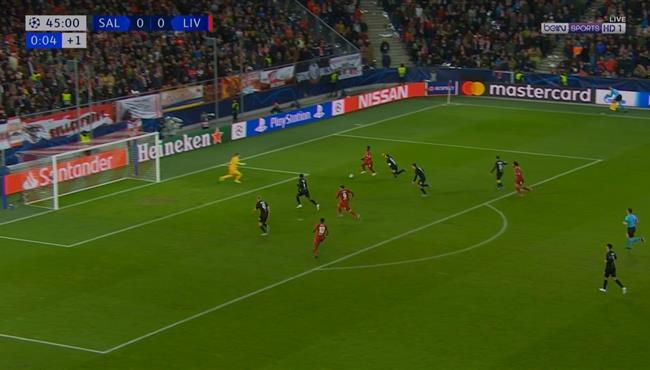 كيتا يهدر انفراد امام سالزبورج بعد تمريره رائعه من محمد صلاح