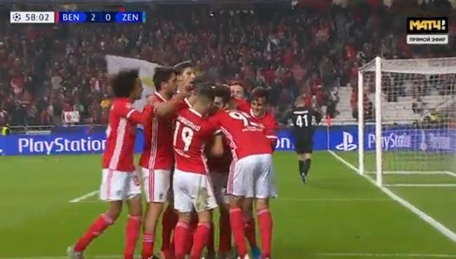 اهداف مباراة بنفيكا وزينيت 3 0 دوري ابطال اوروبا
