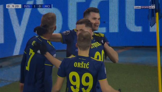 هدف دينامو زغرب الاول في مرمي مانشستر سيتي بدوري ابطال اوروبا