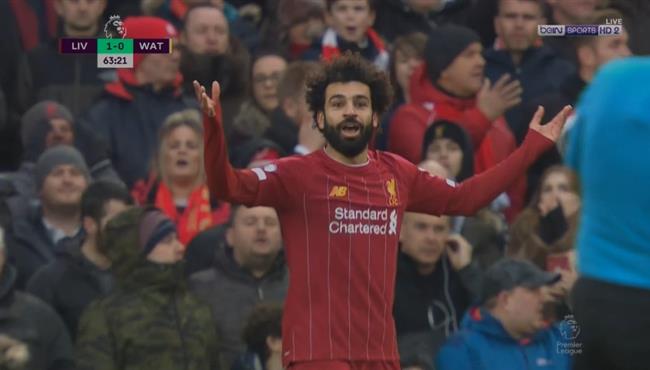 محمد صلاح يطالب بركلة جزاء امام واتفورد في الدوري الانجليزي