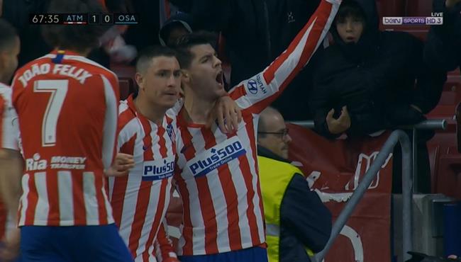 اهداف مباراة اتلتيكو مدريد واوساسونا 2 0 الدوري الاسباني