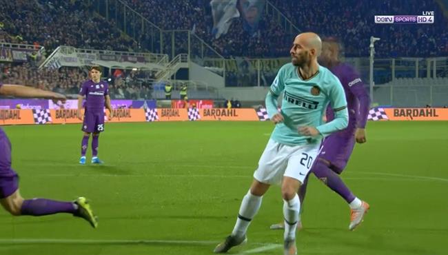 هدف انتر ميلان الاول في مرمي فيورنتينا بالدوري الايطالي