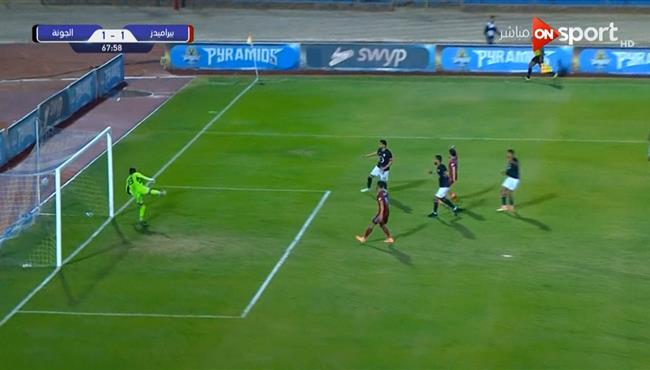 هدف الجونة الثاني في مرمى بيراميدز بالدوري المصري احمد ياسر ريان