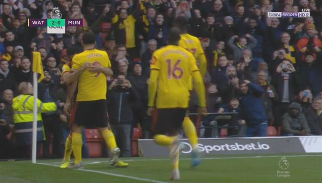 هدف واتفورد الثاني في مانشستر يونايتد بالدوري الانجليزي